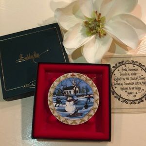 P Buckley Moss Porcelain  Christmas Ornament